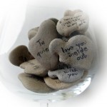 Heart Shaped Beach Stones With Valentines Day Message