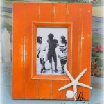 Orange beach decor picture frame